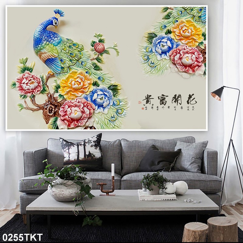 Tranh thư pháp, kim tiền 0255TKT