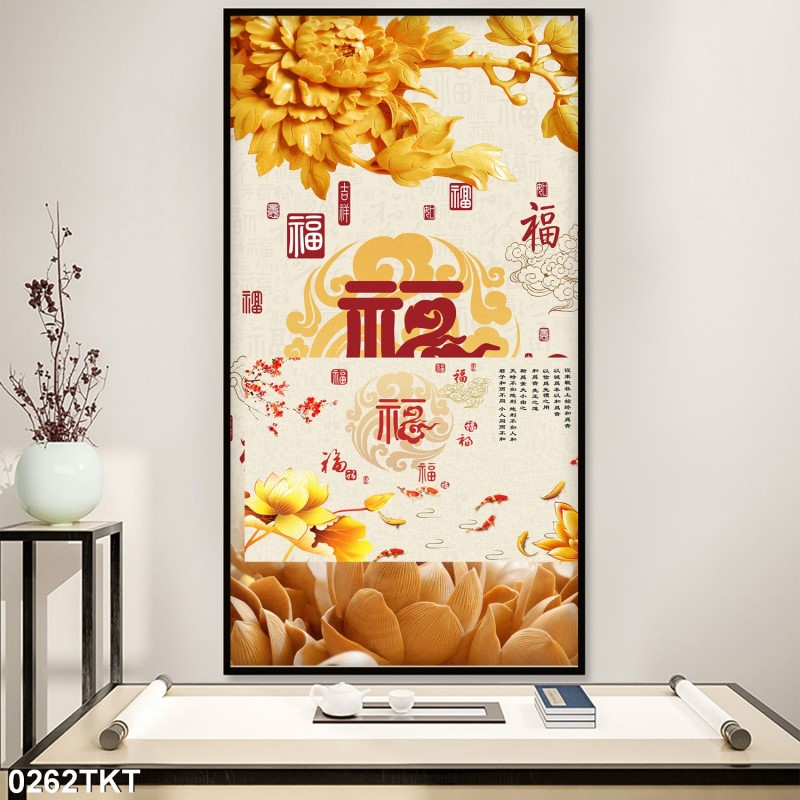 Tranh thư pháp, kim tiền 0262TKT