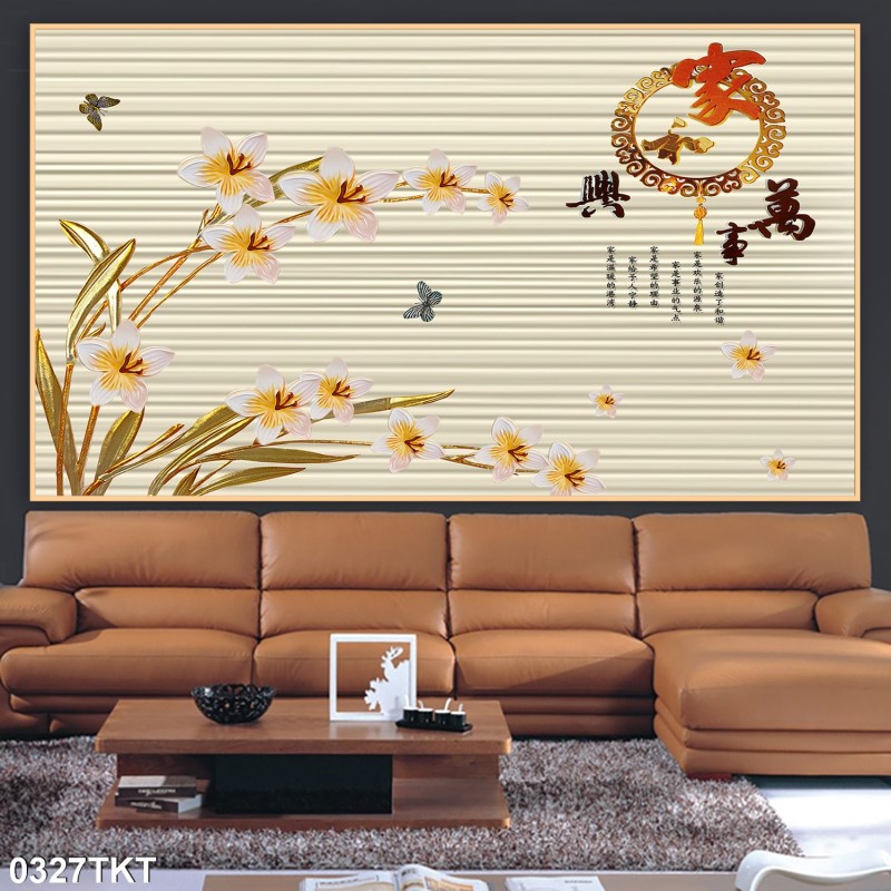 Tranh thư pháp, kim tiền 0327TKT