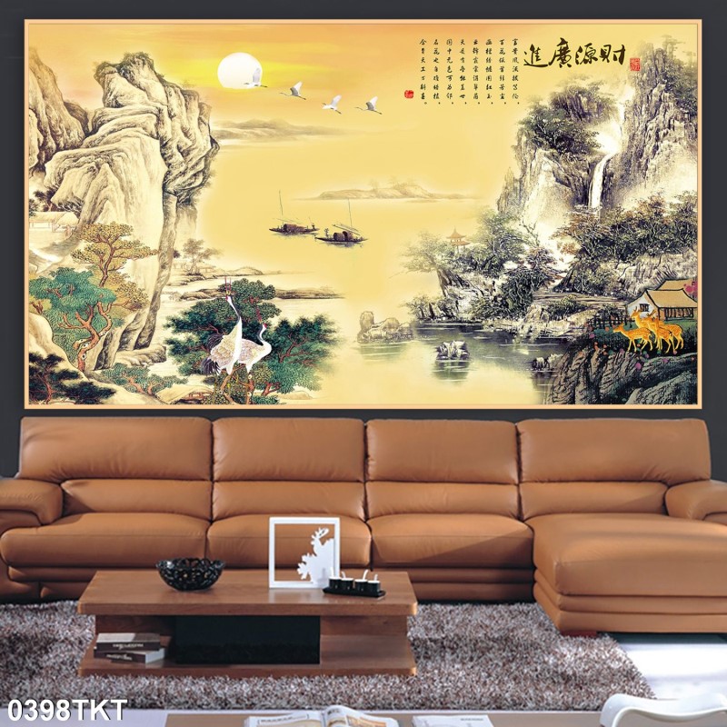Tranh thư pháp, kim tiền 0398TKT