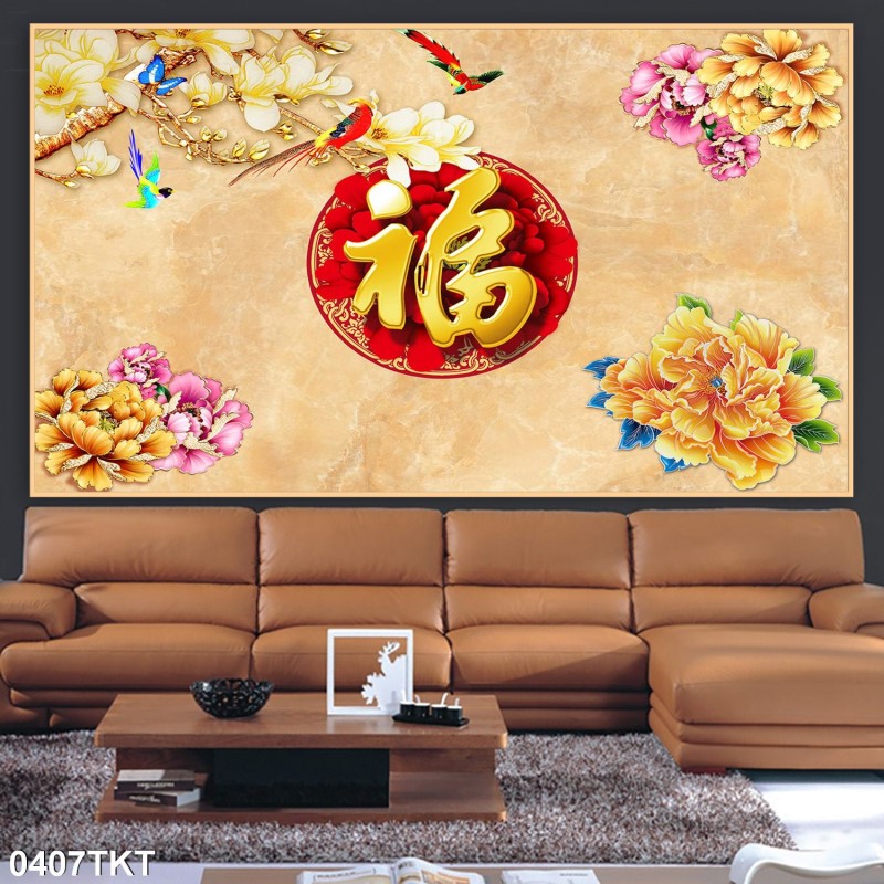 Tranh thư pháp, kim tiền 0407TKT