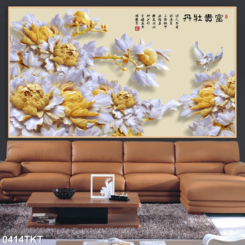 Tranh thư pháp, kim tiền 0414TKT