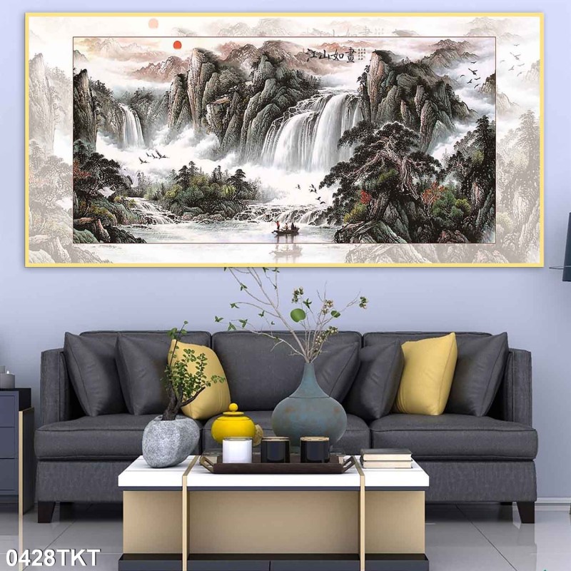 Tranh thư pháp, kim tiền 0428TKT