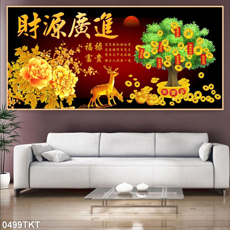 Tranh thư pháp, kim tiền 0499TKT