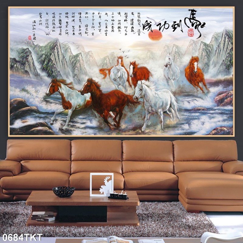 Tranh thư pháp, kim tiền 0684TKT