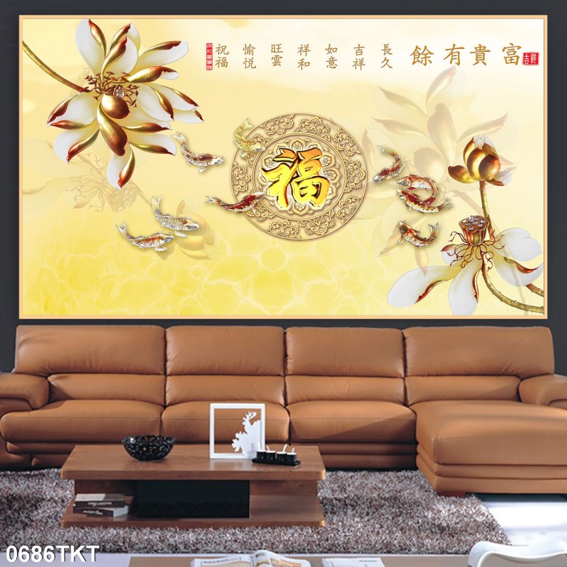 Tranh thư pháp, kim tiền 0686TKT