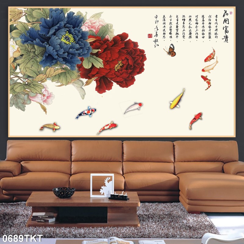 Tranh thư pháp, kim tiền 0689TKT