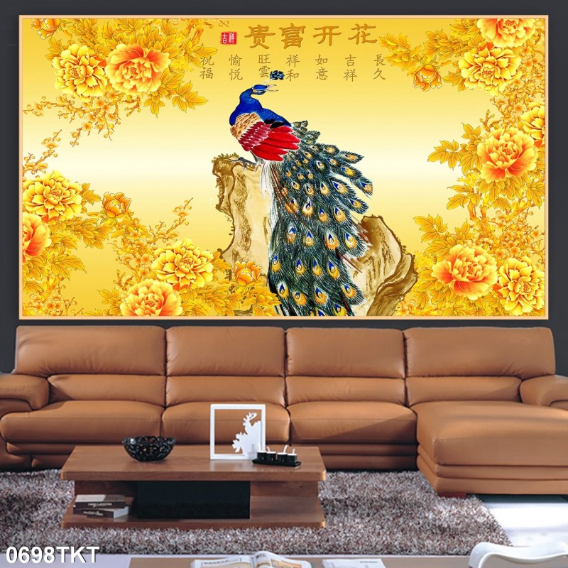 Tranh thư pháp, kim tiền 0698TKT