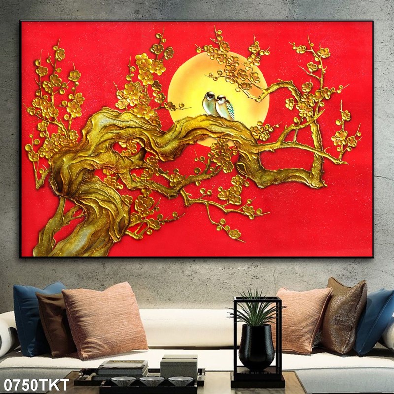 Tranh thư pháp, kim tiền 0750TKT