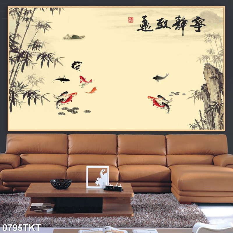 Tranh thư pháp, kim tiền 0795TKT
