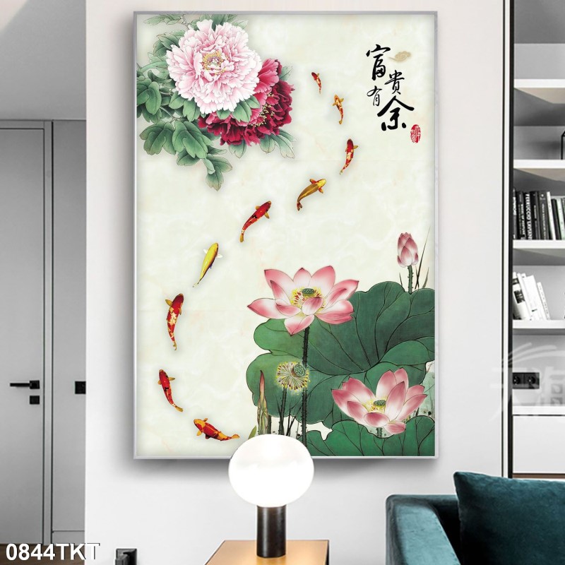 Tranh thư pháp, kim tiền 0844TKT