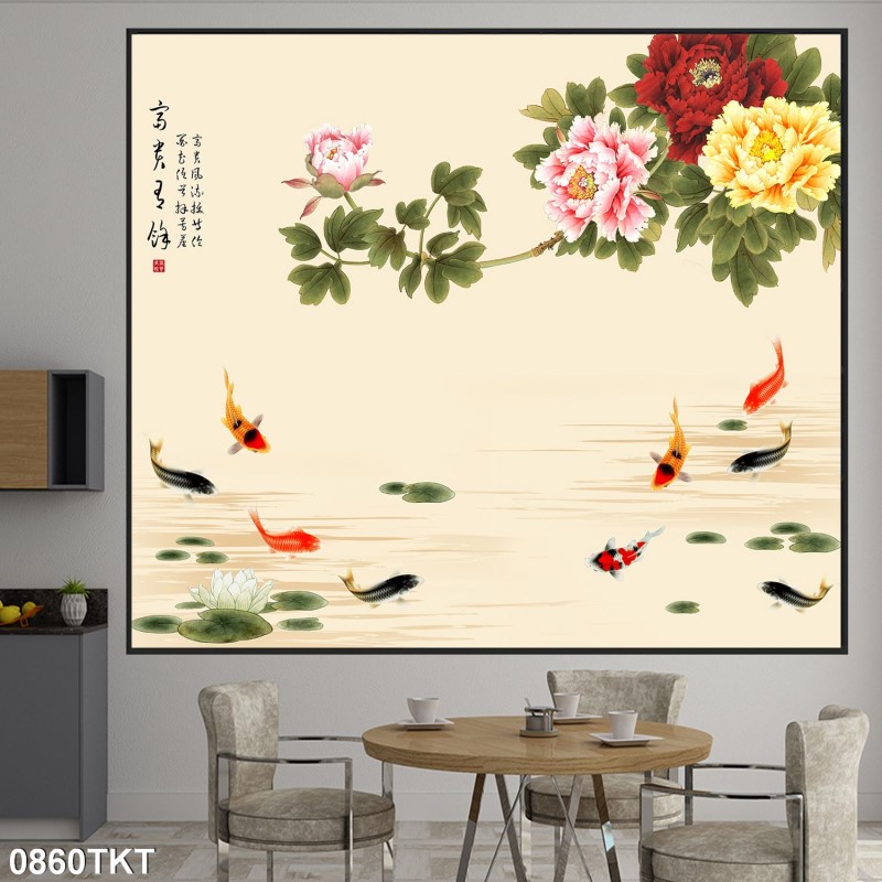 Tranh thư pháp, kim tiền 0860TKT