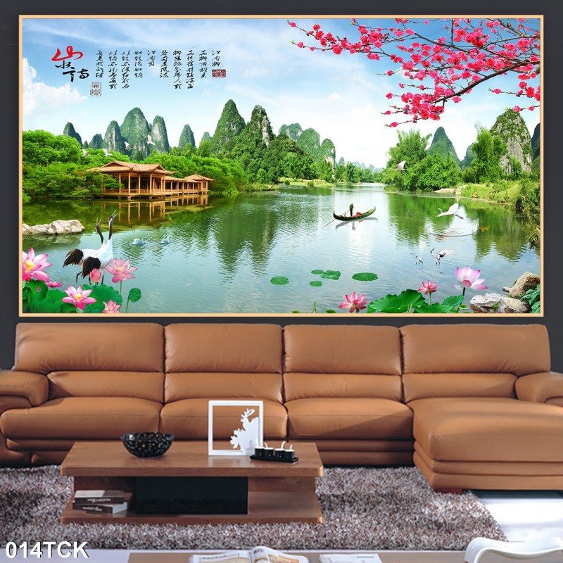 Tranh hoa sen,Cá Koi, cá chép 014TCK