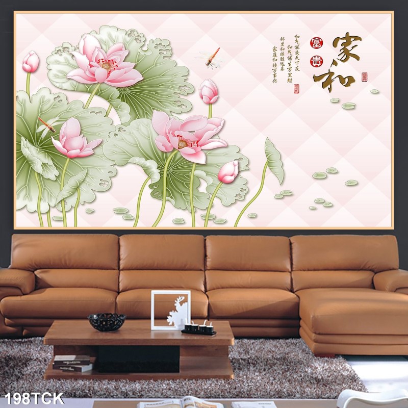 Tranh hoa sen,Cá Koi, cá chép 198TCK