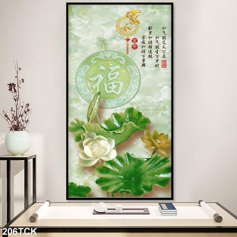 Tranh hoa sen,Cá Koi, cá chép 206TCK