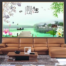 Mẫu Tranh hoa sen,Cá Koi, cá chép mã số 123TCK