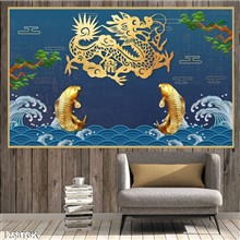 Mẫu Tranh hoa sen,Cá Koi, cá chép mã số 1258TCK