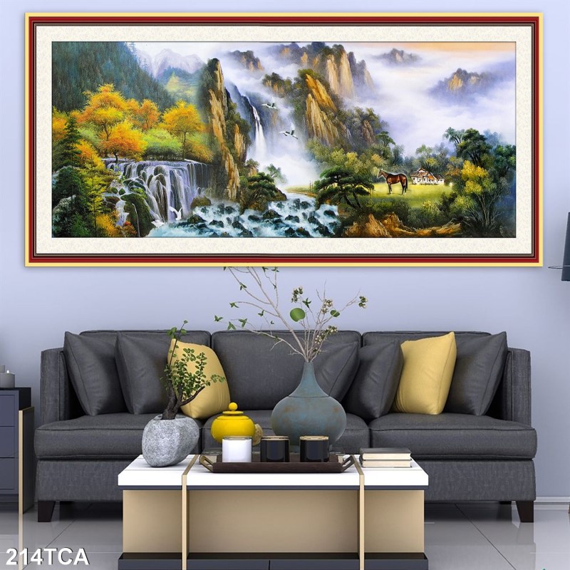 Tranh sơn dầu làng quê Châu Âu 214TCA