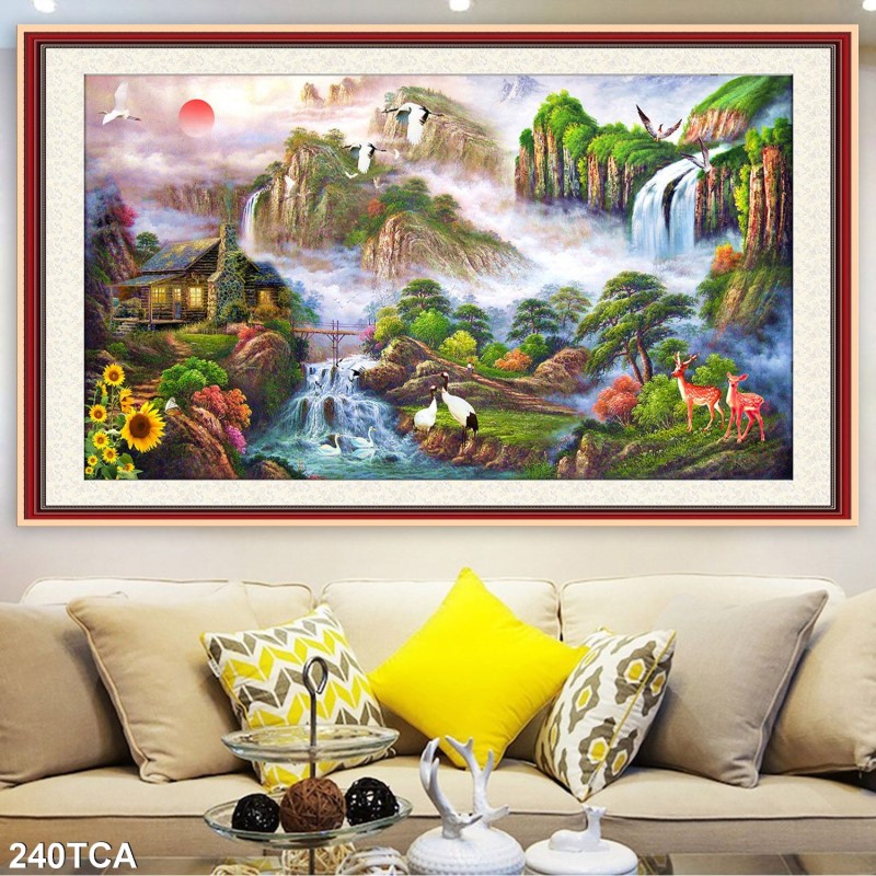 Tranh sơn dầu làng quê Châu Âu 240TCA
