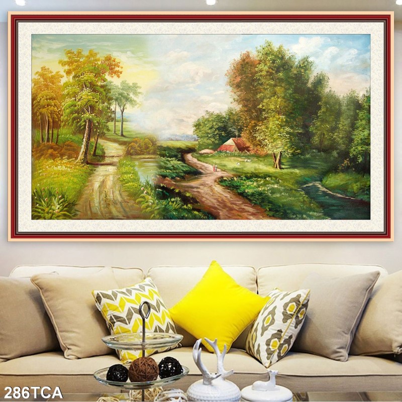Tranh sơn dầu làng quê Châu Âu 286TCA