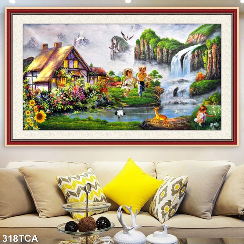 Tranh sơn dầu làng quê Châu Âu 318TCA