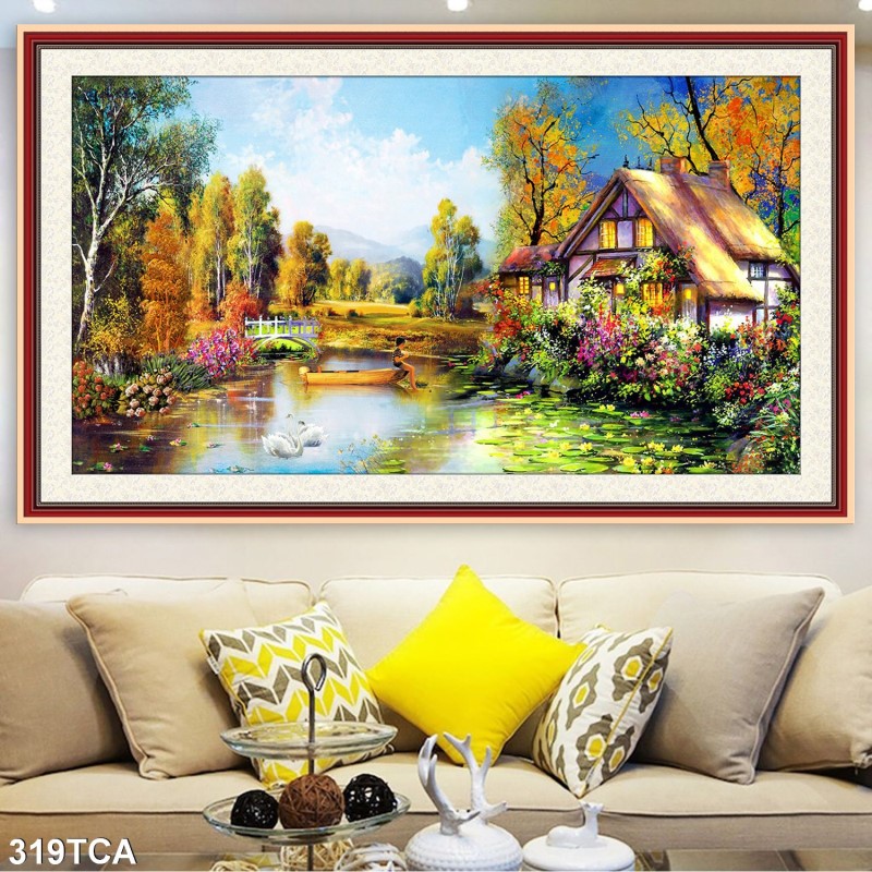 Tranh sơn dầu làng quê Châu Âu 319TCA