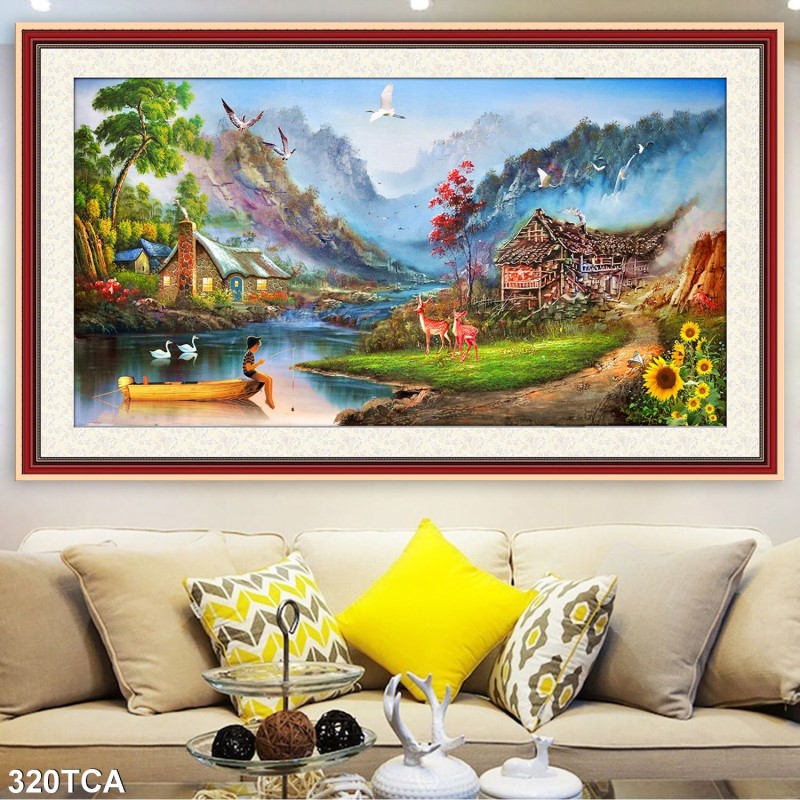 Tranh sơn dầu làng quê Châu Âu 320TCA