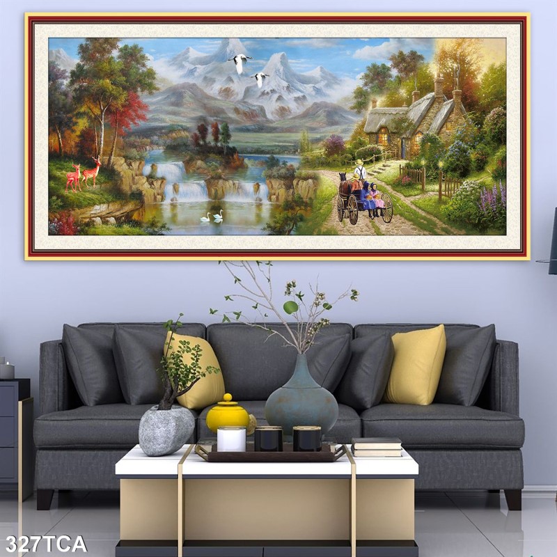 Tranh sơn dầu làng quê Châu Âu 327TCA