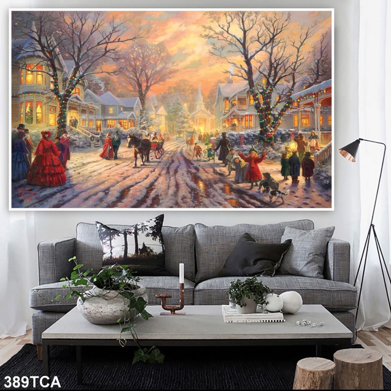 Tranh sơn dầu làng quê Châu Âu 389TCA