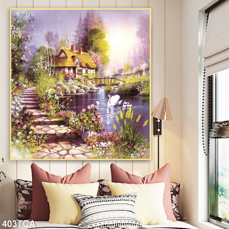 Tranh sơn dầu làng quê Châu Âu 403TCA