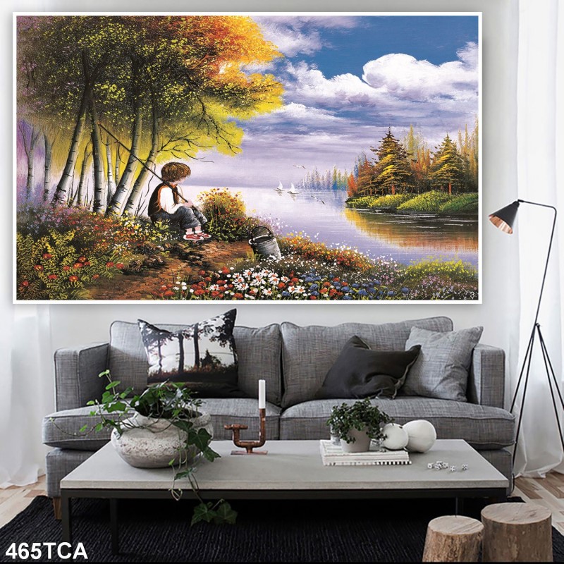 Tranh sơn dầu làng quê Châu Âu 465TCA