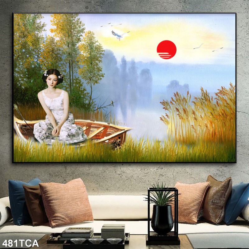 Tranh sơn dầu làng quê Châu Âu 481TCA
