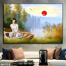 Mẫu Tranh sơn dầu làng quê Châu Âu mã số 481TCA