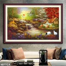 Mẫu Tranh sơn dầu làng quê Châu Âu mã số 487TCA