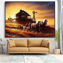 Mẫu Tranh sơn dầu làng quê Châu Âu mã số 492TCA
