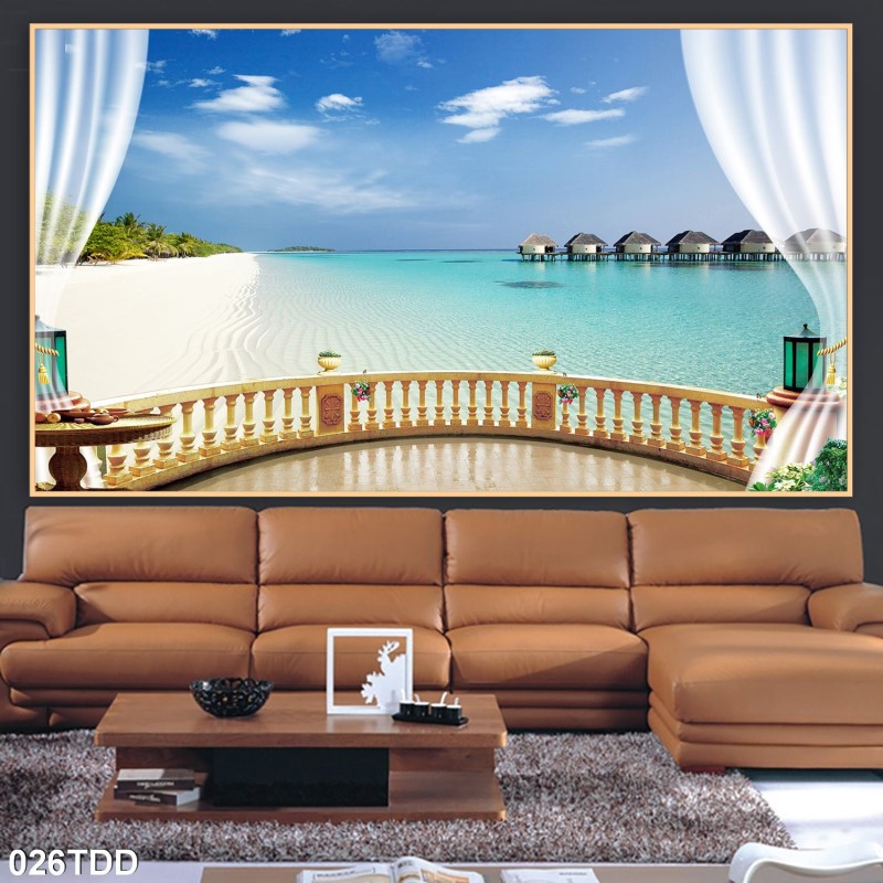 Tranh đại dương, cá heo 3D 026TDD