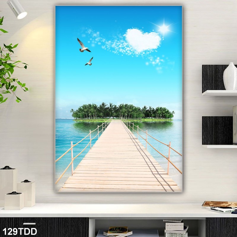 Tranh đại dương, cá heo 3D 129TDD