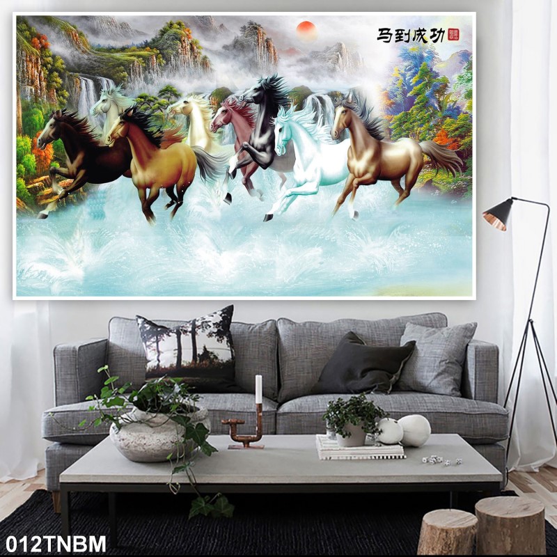 Tranh ngựa bát mã 012TNBM