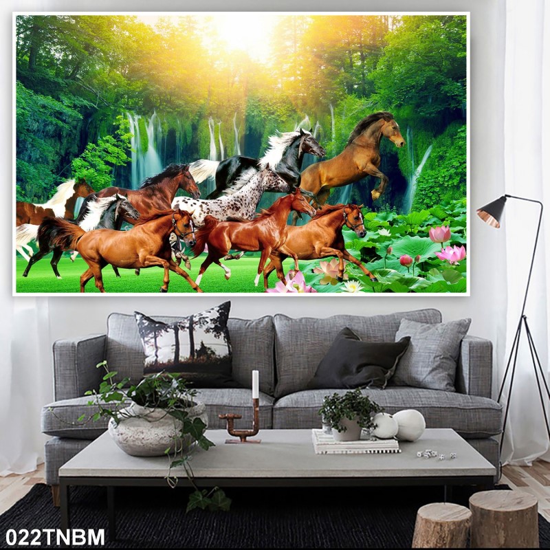 Tranh ngựa bát mã 022TNBM