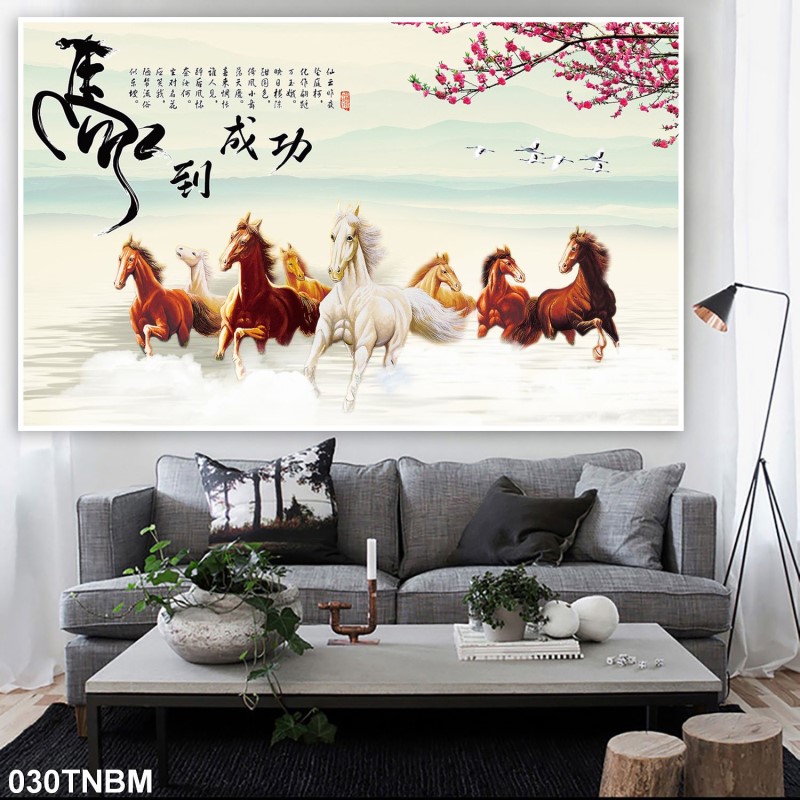Tranh ngựa bát mã 030TNBM