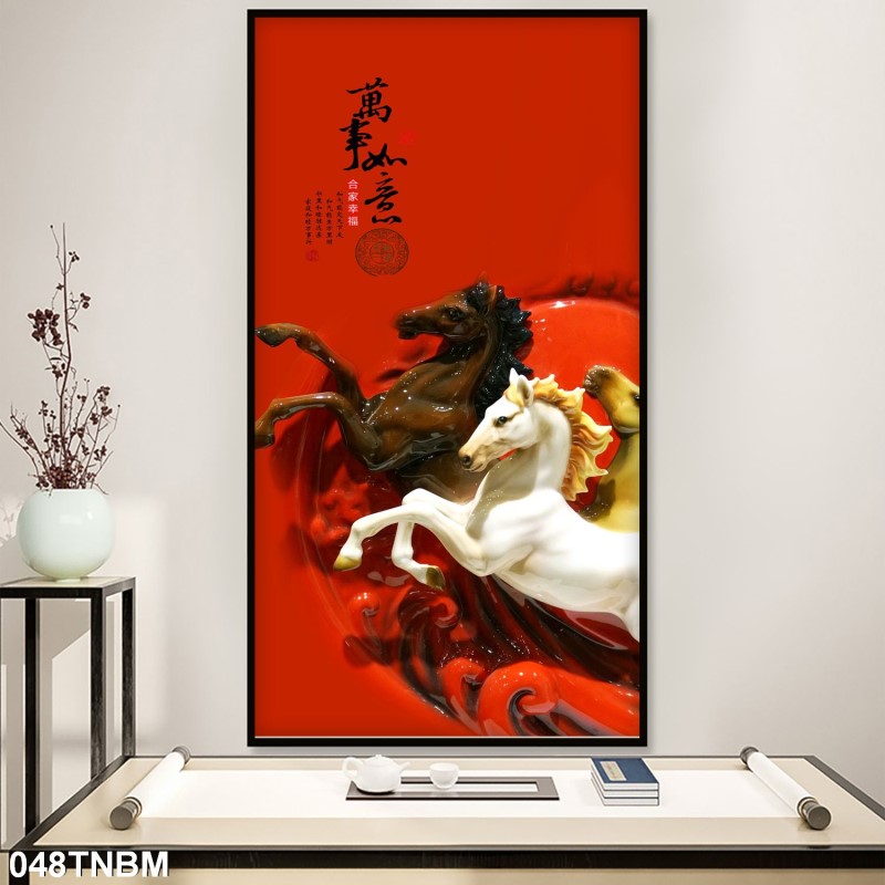 Tranh ngựa bát mã 048TNBM