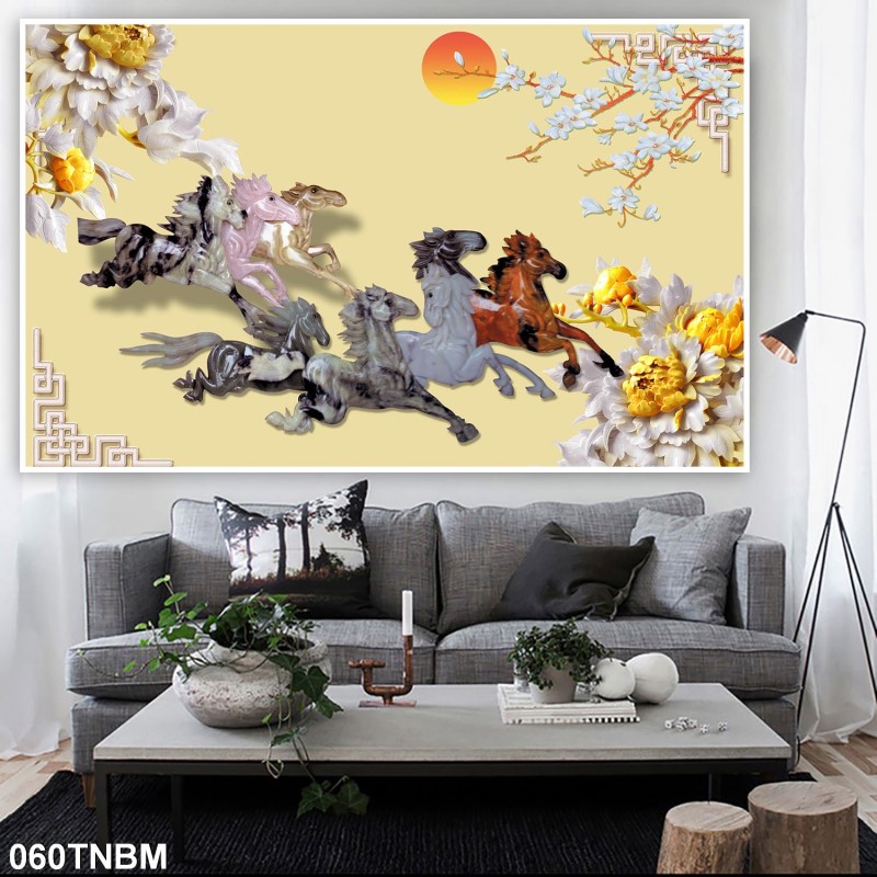 Tranh ngựa bát mã 060TNBM