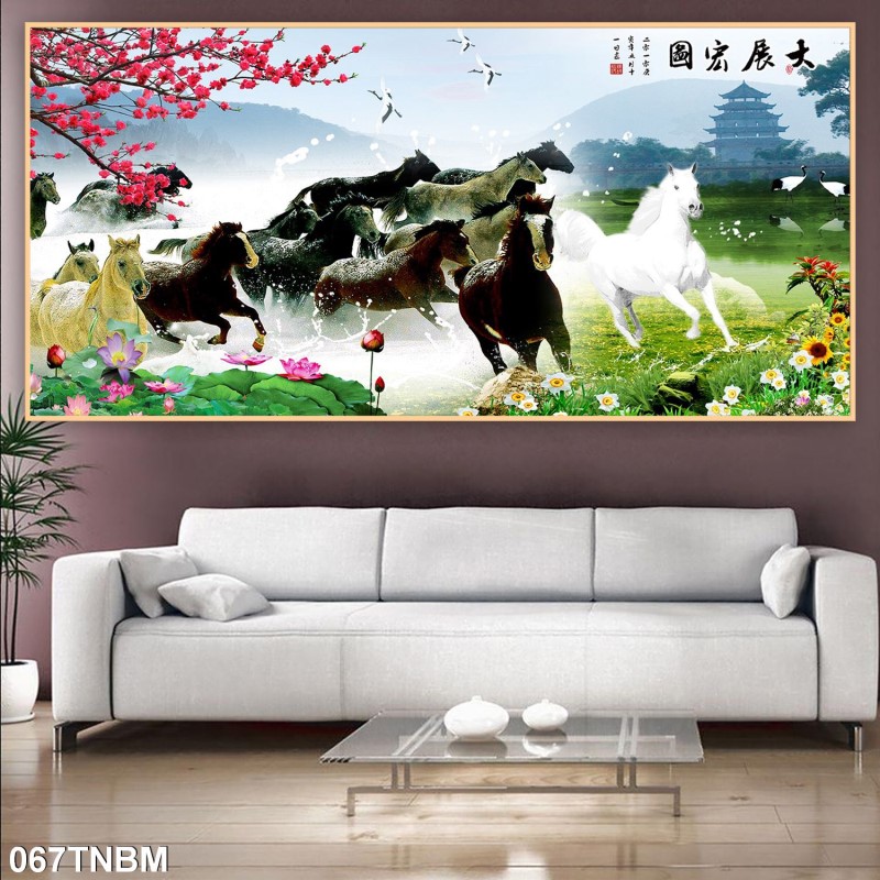 Tranh ngựa bát mã 067TNBM