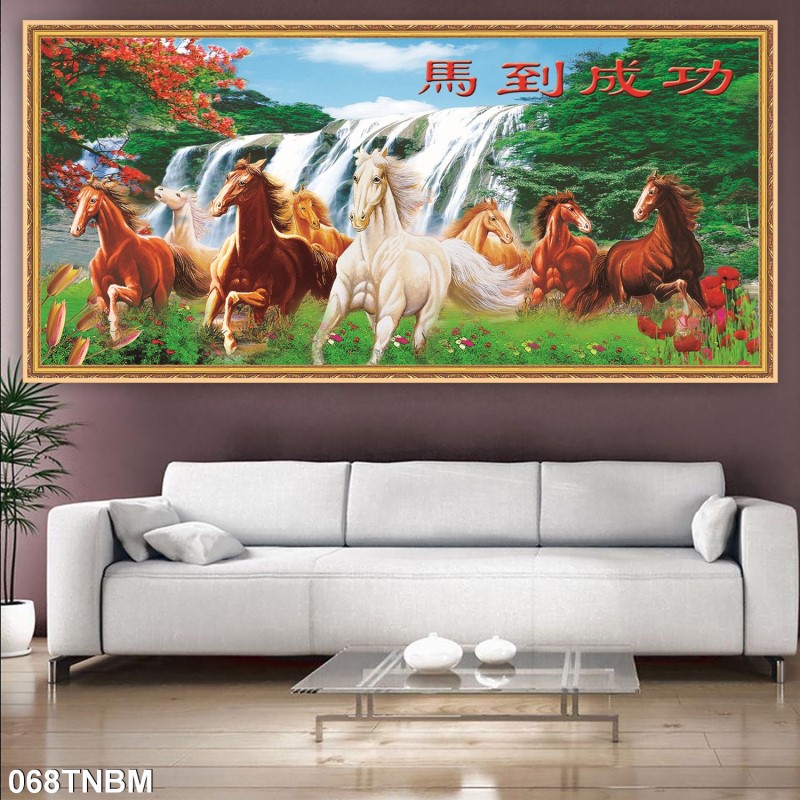 Tranh ngựa bát mã 068TNBM