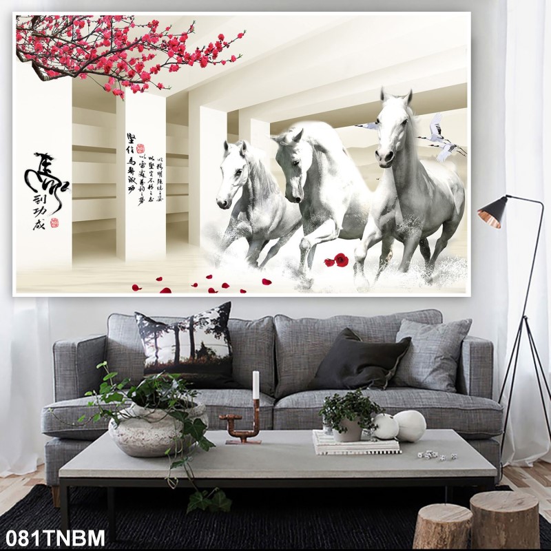Tranh ngựa bát mã 081TNBM