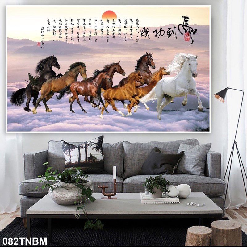 Tranh ngựa bát mã 082TNBM