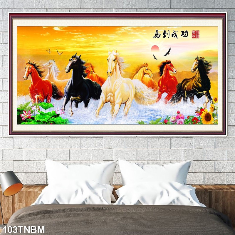Tranh ngựa bát mã 103TNBM