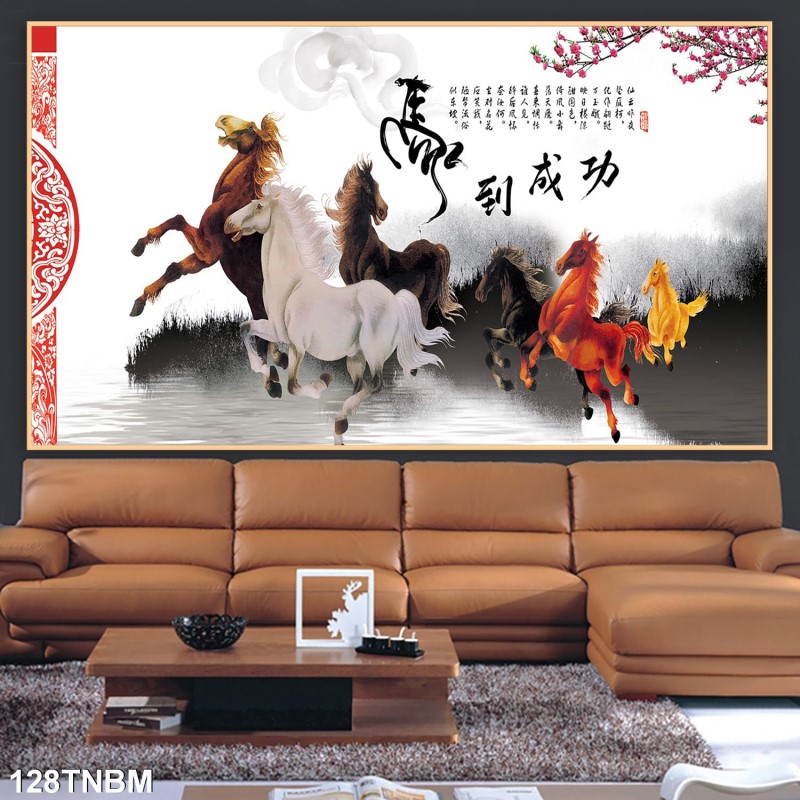 Tranh ngựa bát mã 128TNBM
