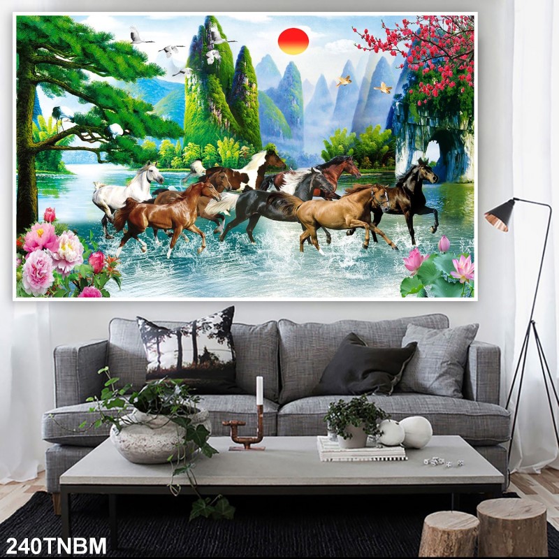 Tranh ngựa bát mã 240TNBM