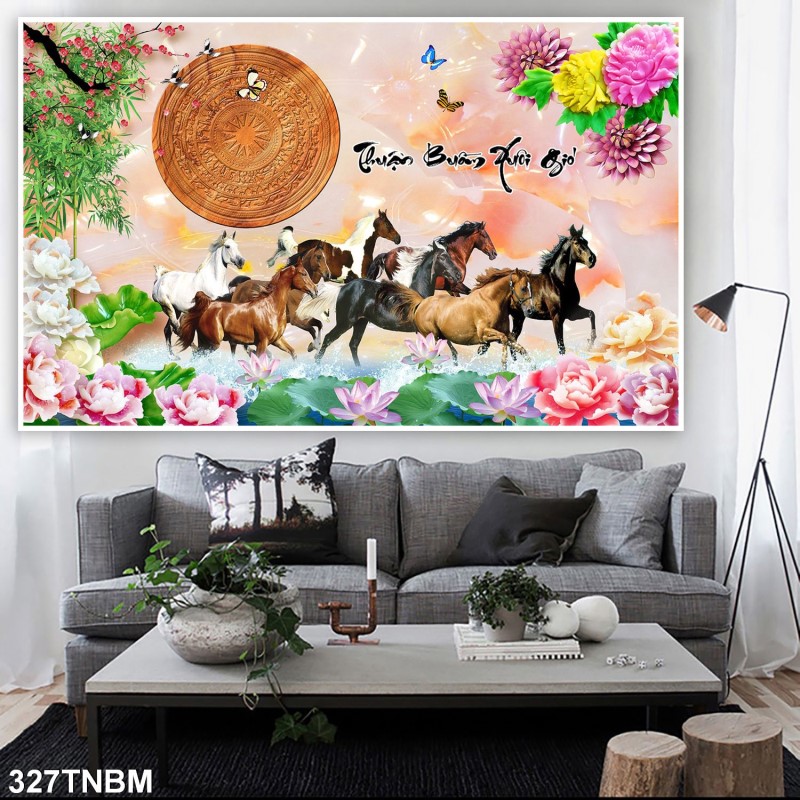 Tranh ngựa bát mã 327TNBM
